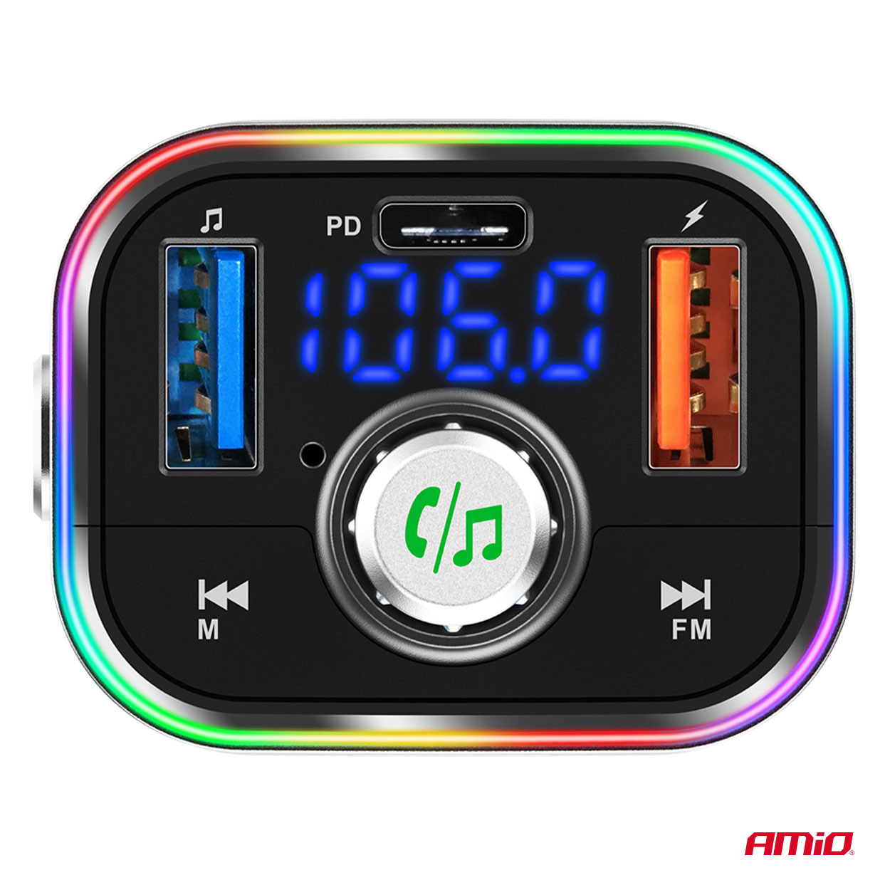 Amio - FM Transmitter Αυτοκινήτου 12/24V με 1xUSB Type-C και Υποδοχή microSD - 1 τεμ. (04652/AM) - Image 10