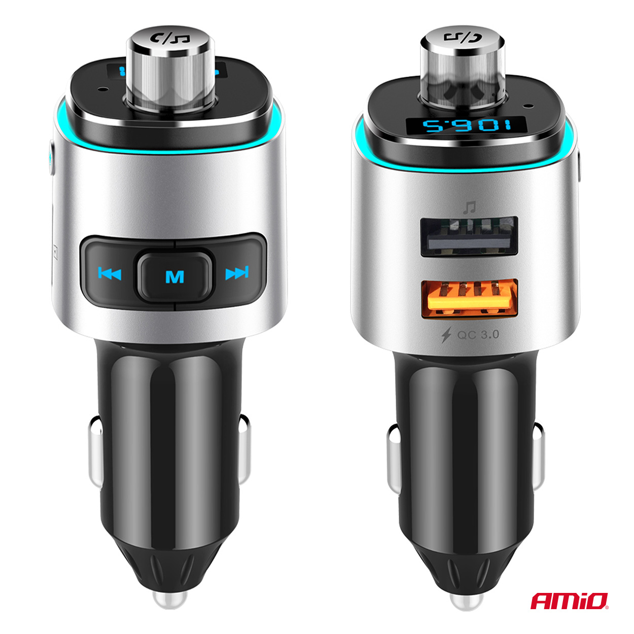 Amio - FM Transmitter Αυτοκινήτου 12/24V με 2xUSB Type-A και Υποδοχή microSD - 1 τεμ. (04654/AM) - Image 12
