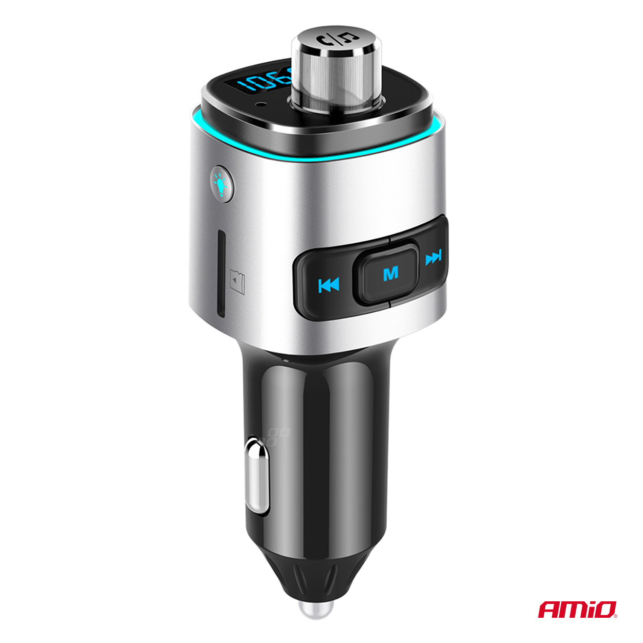 Amio - FM Transmitter Αυτοκινήτου 12/24V με 2xUSB Type-A και Υποδοχή microSD - 1 τεμ. (04654/AM) - Image 2