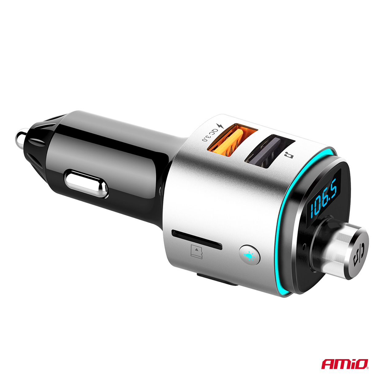 Amio - FM Transmitter Αυτοκινήτου 12/24V με 2xUSB Type-A και Υποδοχή microSD - 1 τεμ. (04654/AM) - Image 5