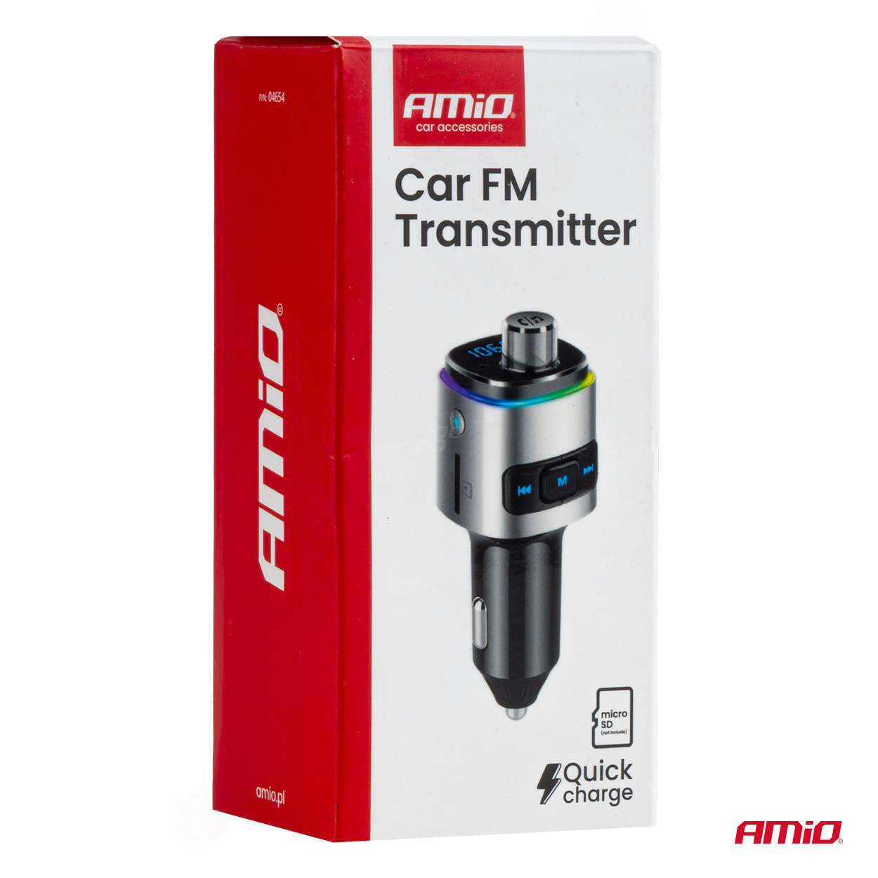 Amio - FM Transmitter Αυτοκινήτου 12/24V με 2xUSB Type-A και Υποδοχή microSD - 1 τεμ. (04654/AM) - Image 14