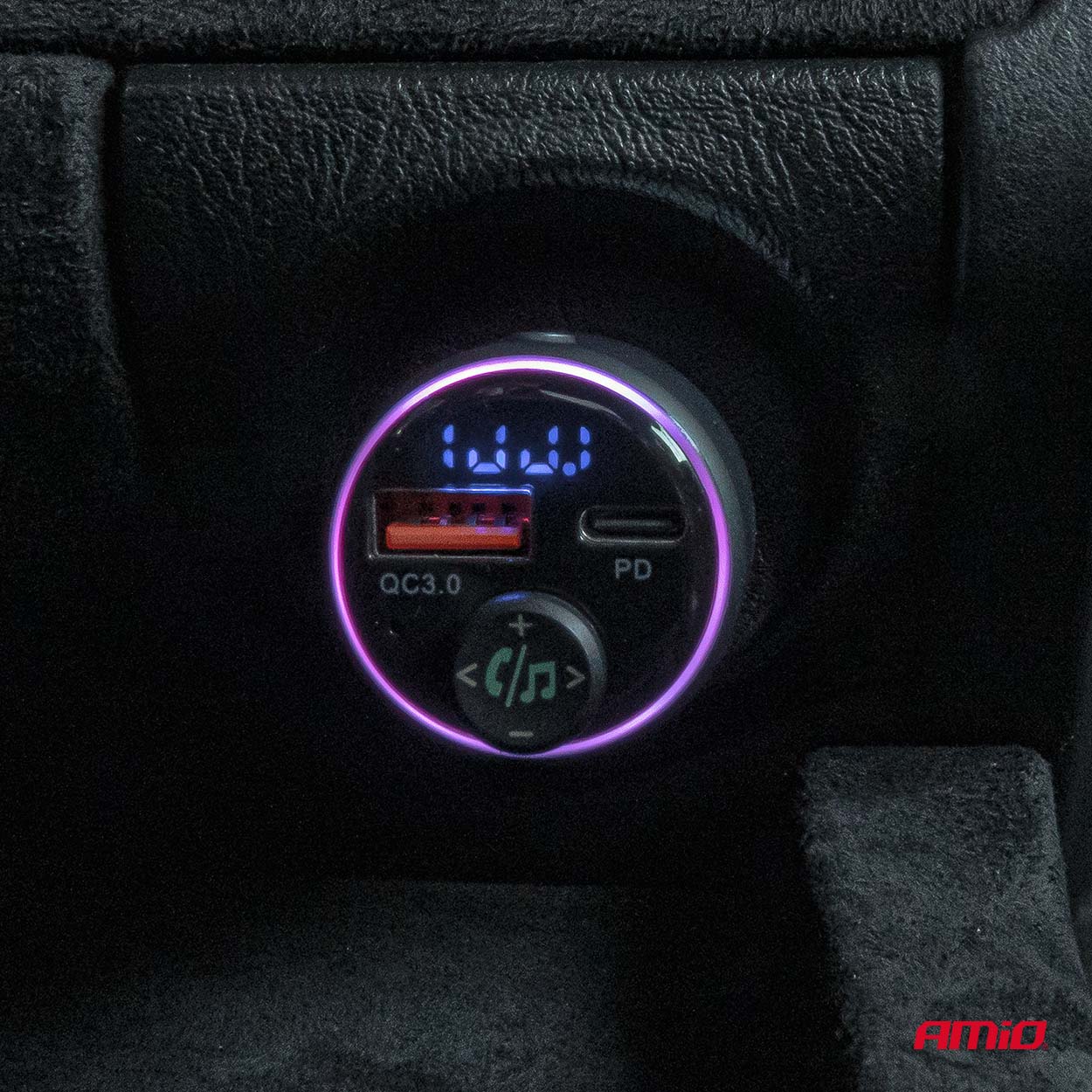 Amio - FM Transmitter Αυτοκινήτου 12/24V με 1xUSB Type-A και 1xUSB Type-C - 1 τεμ. (04655/AM) - Image 3