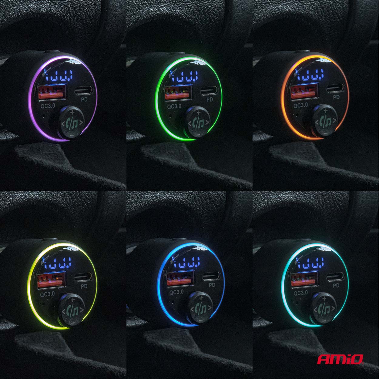 Amio - FM Transmitter Αυτοκινήτου 12/24V με 1xUSB Type-A και 1xUSB Type-C - 1 τεμ. (04655/AM) - Image 5