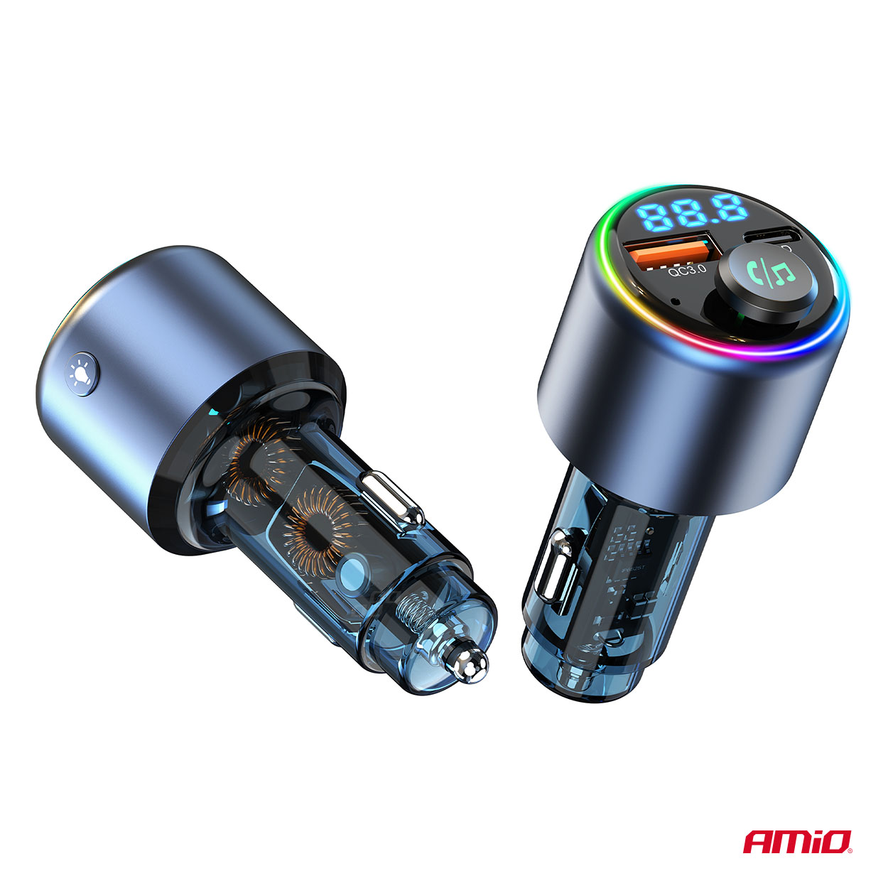 Amio - FM Transmitter Αυτοκινήτου 12/24V με 1xUSB Type-A και 1xUSB Type-C - 1 τεμ. (04655/AM) - Image 9