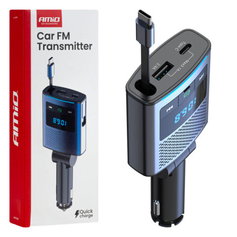 Amio - FM Transmitter Αυτοκινήτου 12/24V με 1xUSB Type-A