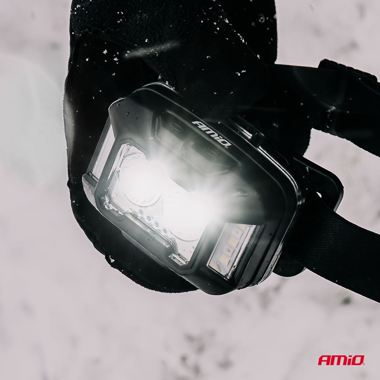 Amio - Φακός Κεφαλής Εργασίας τύπου 2xXPG+10SMD LED χωρητικότητα μπαταρίας 1800mAh - 1 τεμ. (04668/AM) - Image 8