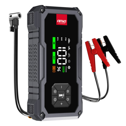 Amio - Φορητός Εκκινητής Μπαταρίας (Jump Starter) με ενσωματωμένο Κομπρεσέρ Αέρα
