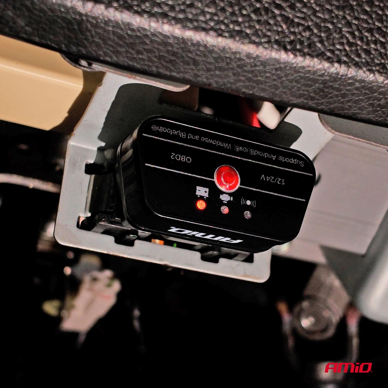 Amio - Διαγνωστικό Αυτοκινήτου OBD 2 τύπου ELM327 Bluetooth PIC25K80 τάση λειτουργίας 12V με ασύρματη σύνδεση για Επιβατικά Αυτοκίνητα - 1 τεμ. (04731/AM) - Image 8