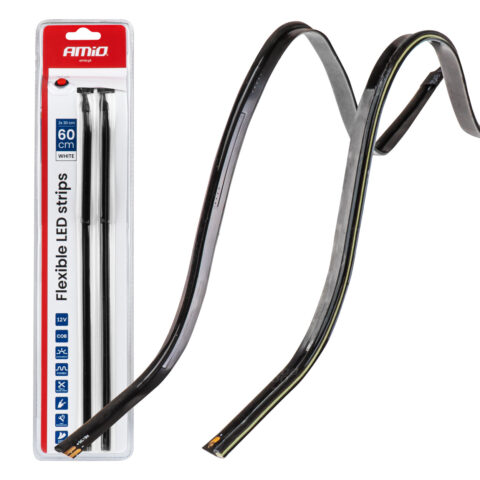 Amio – Ταινία LED COB 12V Λευκή 2x30cm Flexible Πλαϊνού Φωτισμού για Σήμανση & Καθαρό Φως – Σετ 2 Τεμ. (04575/AM)