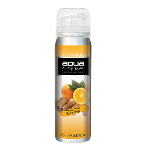 Aqua - ΑΡΩΜΑΤΙΚΟ ΑΥΤΟΚΙΝΗΤΟΥ ΣΕ ΣΠΡΕΙ (SPRAY) ΜΕ ΑΡΩΜΑ ΠΟΡΤΟΚΑΛΙ & ΚΑΝΕΛΑ FRUITS SERIES 75ml AQUA - 1 TEM. (10-208/AQ)