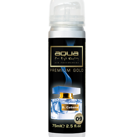 Aqua - ΑΡΩΜΑΤΙΚΟ ΑΥΤΟΚΙΝΗΤΟΥ ΣΕ ΣΠΡΕΙ (SPRAY) ΜΕ ΑΡΩΜΑ D.CABANA PREMIUM GOLD SERIES 75ml AQUA - 1 TEM. (10-803/AQ)