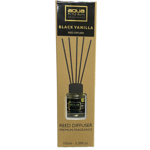 Aqua - Αρωματικό Χώρου Black Vanilia Home Reed Diffuser με 6 Στικς Aqua 100 ml - 1 τμχ (10-823/AQ)