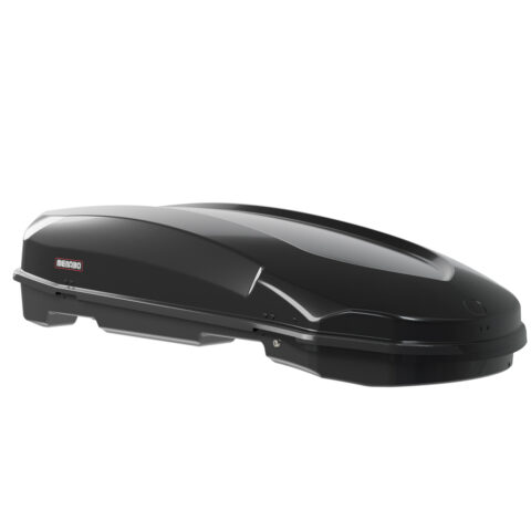 Menabo - Μπαγκαζιέρα Οροφής Satellite 600 Duo Black με T-track σε Μαύρο Γυαλιστερό Χρώμα από ABS Πλαστικό με Διαστάσεις 197
