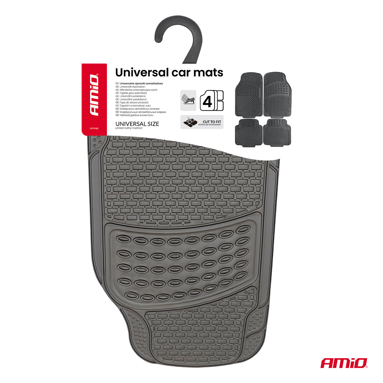 Amio – Universal Πατάκια Αυτοκινήτου Πλαστικά PVC CM-04 Ανθεκτικά Παντός Καιρού, προστατεύουν την καμπίνα από λάσπη και νερά – 4 Τεμ. (05015/AM) - Image 9