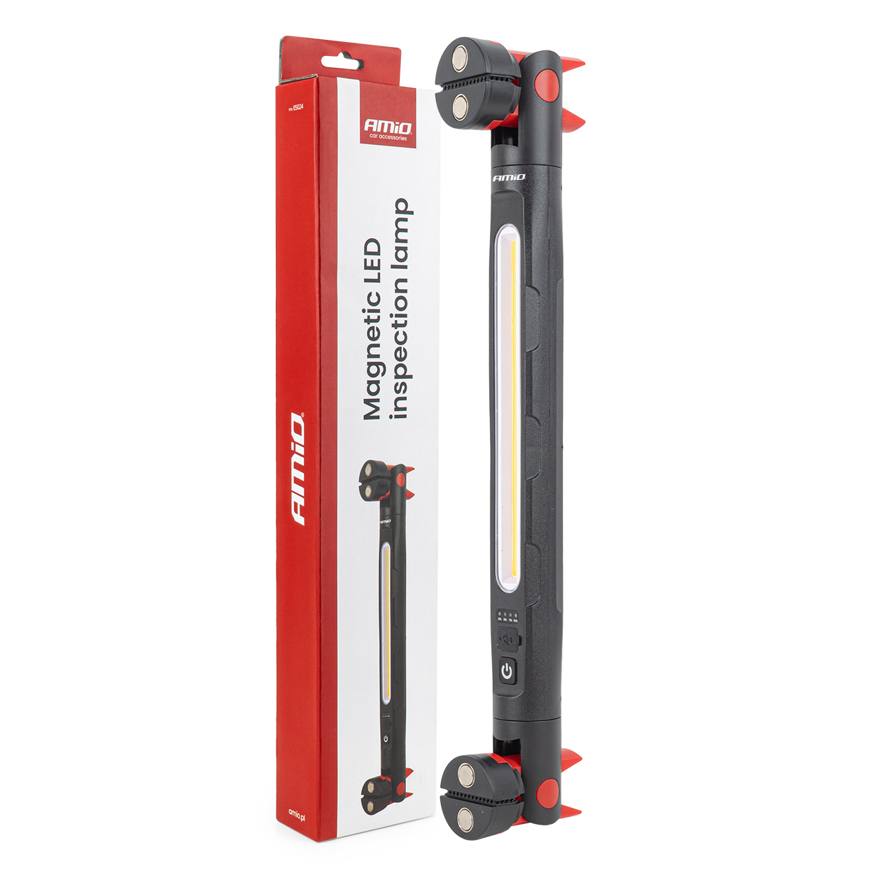 Amio – Φακός Εργασίας LED Επαναφορτιζόμενος 4000mAh με Ισχυρό Μαγνήτη & Κλιπ Universal