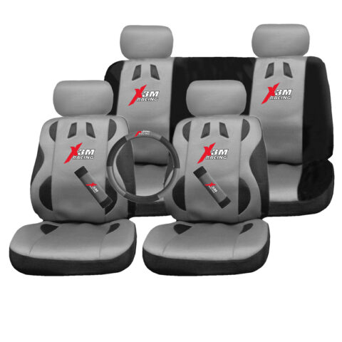 Καλύμματα Σετ Universal με Αποσπώμενο Κεφαλάρι (PolyMesh) X3M RACING 11 τεμ + Καλύμματα Ζωνών και Τιμονιού