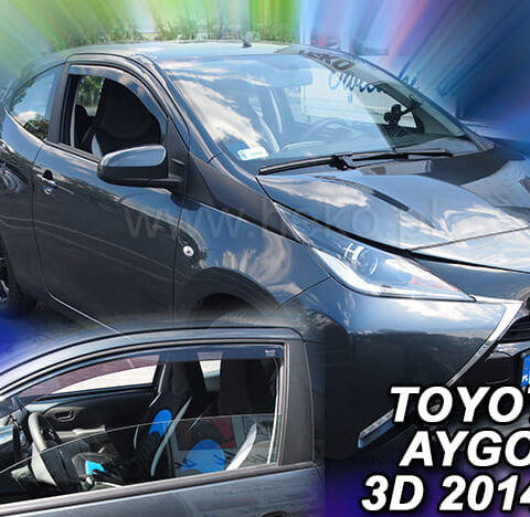 ΑΝΕΜΟΘΡΑΥΣΤΕΣ ΓΙΑ TOYOTA AYGO 3D 2014+ ΖΕΥΓΑΡΙ ΑΥΤΟΚΙΝΗΤΟΥ ΑΠΟ ΕΥΚΑΜΠΤΟ ΦΙΜΕ ΠΛΑΣΤΙΚΟ HEKO - 2 ΤΕΜ.