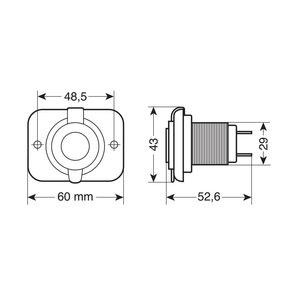ΠΡΙΖΑ USB ΜΕ ΚΑΠΑΚΙ ΚΑΙ 2 ΘΥΡΕΣ USB (A+C) 12/24V 3000mA 15W ΜΑΥΡΗ FAST CHARGE LAMPA - 1 TEM. - Image 3