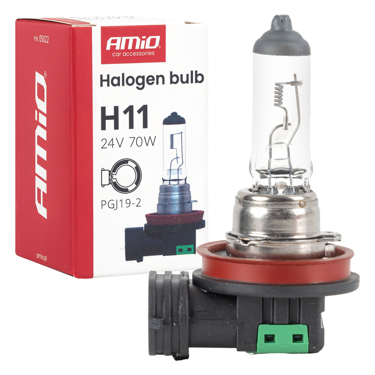 Amio – Λαμπτήρας Αλογόνου H11 24V 70W PGJ19-2 για Φορτηγά & Λεωφορεία