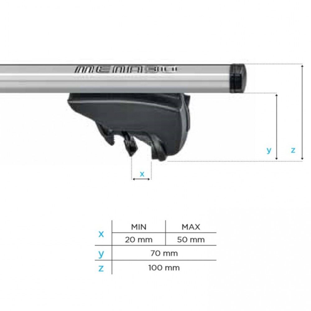MENABO ΜΠΑΡΕΣ ΟΡΟΦΗΣ ΑΛΟΥΜΙΝΙΟΥ LINCE XL SILVER 135 cm ΣΕ ΑΣΗΜΙ ΧΡΩΜΑ ΓΙΑ Mercedes Benz CLA-Class (C178/174) Shooting Brake 01/2026 > 5πορτο / Station Wagon ΜΕ FLUSH RAILS - 2 ΤΕΜ (8880/MB) - Image 8