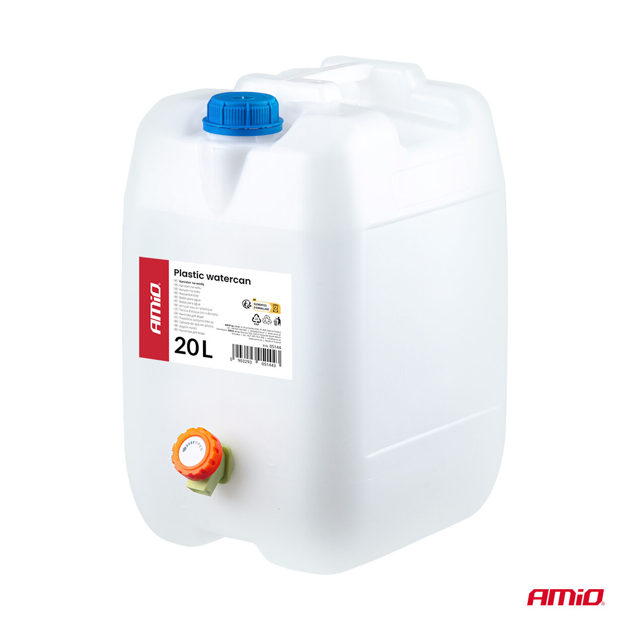Amio – Πλαστικό Μπετόνι Νερού 20L με Βρύση, προσφέρει ευκολία στη μεταφορά και άμεση παροχή – 1 Τεμ. (05145/AM) - Image 4