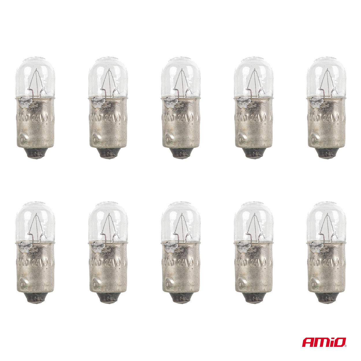 Amio – Σετ Λαμπτήρες Αλογόνου T4W 24V 4W BA9S για Φορτηγά & Λεωφορεία, εξασφαλίζουν καθαρό φωτισμό θέσης και εσωτερικού – 10 Τεμ. (04945/AM) - Image 4