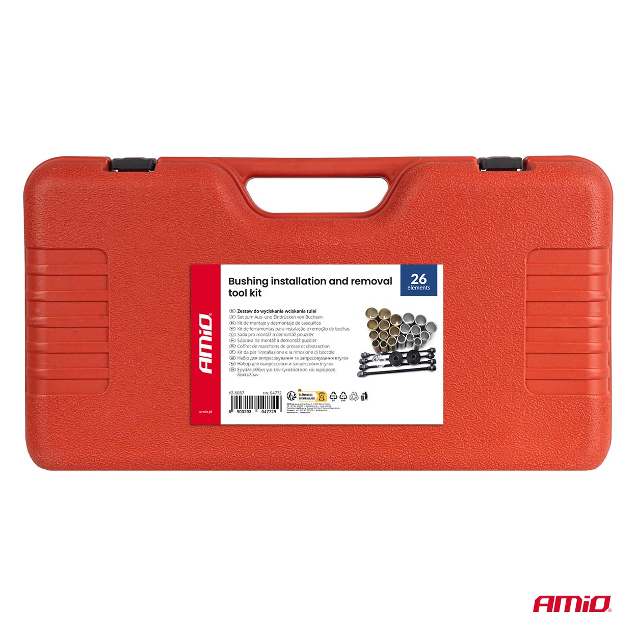 Amio – Σετ Εργαλείων Ρουλεμάν Τροχού & Silent Blocks Heavy Duty για Αφαίρεση και Εγκατάσταση με Ασφαλή Χρήση – Σετ 26 Τεμ. (04772/AM) - Image 8