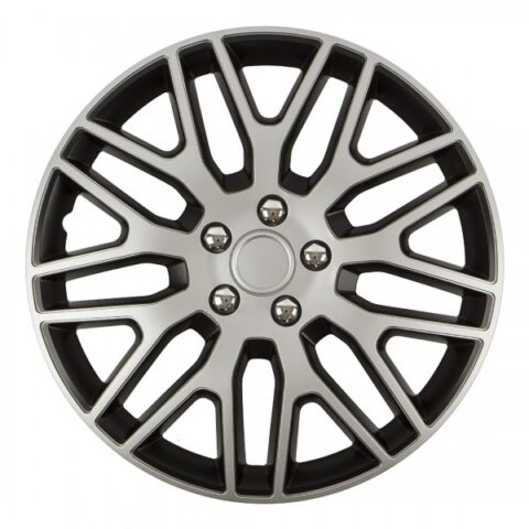 Amio - ΤΑΣΙΑ 15" DAKAR NC ΑΣΗΜΙ/ΜΑΥΡΟ - ΣΕΤ 4ΤΕΜ ΣΕ KOYTI (8507/AM)