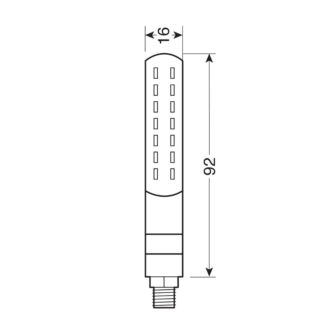 ΦΛΑΣ ΕΜΠΡΟΣ ΓΙΑ MOTO LINE SQ 12V SMD LED 2 ΧΡΗΣΕΩΝ ΘΕΣΕΩΣ/ΦΛΑΣ (ΜΑΥΡΟ 92 X 16 mm) - 2 ΤΕΜ. - Image 2