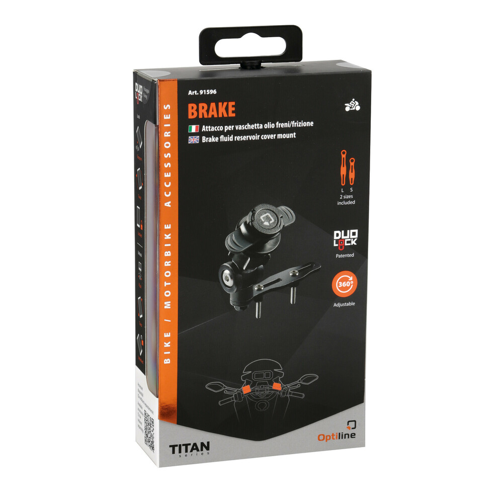 Βιδωτή Βάση Στήριξης Κινητού Brake της σειράς Titan Optiline για το Δοχείο Υγρών Φρένου στο Τιμόνι Μηχανής με απόσταση από κέντρο βίδας σε κέντρο βίδας από 12,5 mm έως 75 mm και σύστημα Duolock, συμβατή με Θήκες ή Αντάπτορες Κινητού Optiline - Image 9