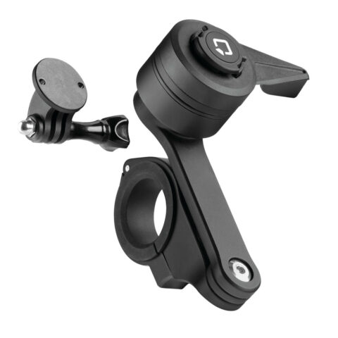 Διπλή Βάση Στήριξης Κινητού και Action Camera Combo 2.0 της σειράς Titan Optiline για Τιμόνι Μηχανής ή Ποδηλάτου με διάμετρο από 22 mm έως 35 mm με 3D αντικραδασμικό σύστημα dampener και σύστημα Duolock 2.0