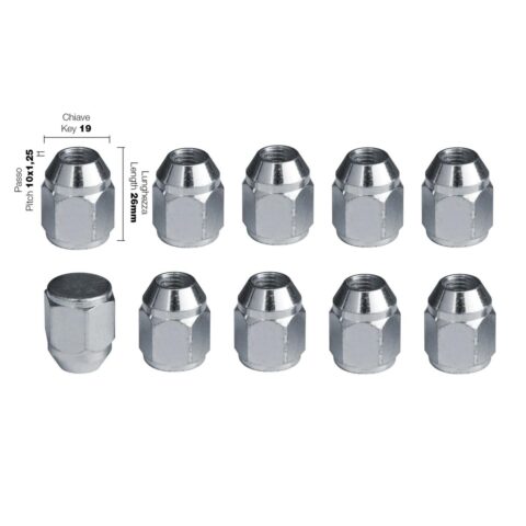 Simoni Racing – Παξιμάδι Κωνικό 10x1.25 (26mm) (19) για Τροχούς & Ζάντες Στερεώση Υψηλής Ασφάλειας Κωνική Έδραση – 10 Τεμ. (SRDR/12-10)