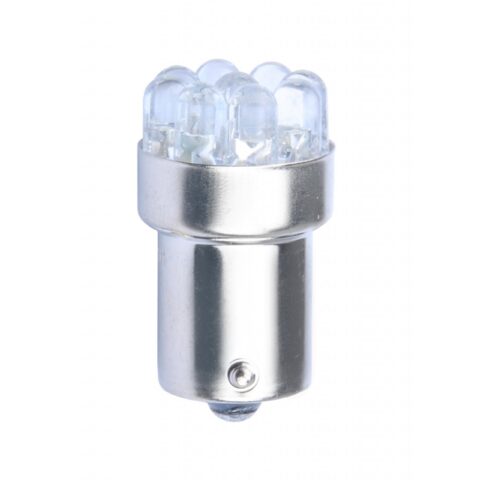 R10W 12V BA15s LED 9xFlux 5mm ΜΟΝΟΠΟΛΙΚΟ ΛΕΥΚΟ M-TECH - 1 τεμ.