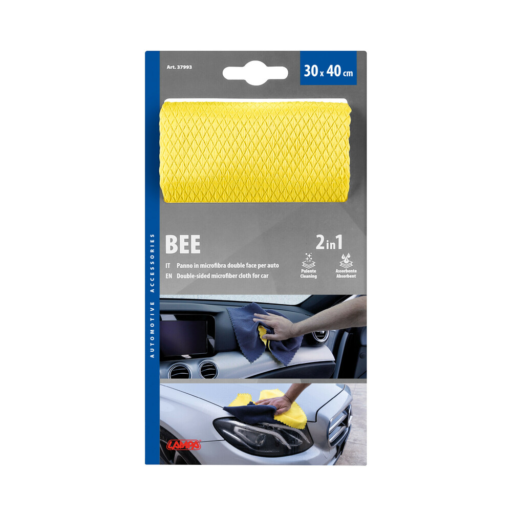 ΠΑΝΑΚΙ ΚΑΘΑΡΙΣΜΟΥ/ΣΤΕΓΝΩΜΑΤΟΣ BEE ΔΙΠΛΗΣ ΟΨΕΩΣ ΑΠΟ ΜΙΚΡΟΙΝΕΣ (MICROFIBRE) 30x40cm LAMPA - 1 ΤΕΜ. - Image 6