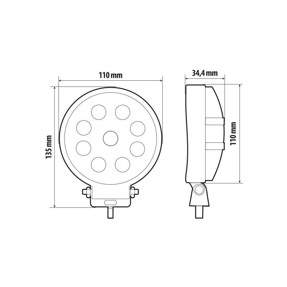 ΠΡΟΒΟΛΕΑΣ ΕΡΓΑΣΙΑΣ WL-29 10/30V 15W 1500lm 6.000k 9LED COMBO (ΔΙΑΘΛΑΣΗΣ) ΣΤΡΟΓΓΥΛΟΣ 135x110mm LAMPA - 1 τεμ. - Image 5