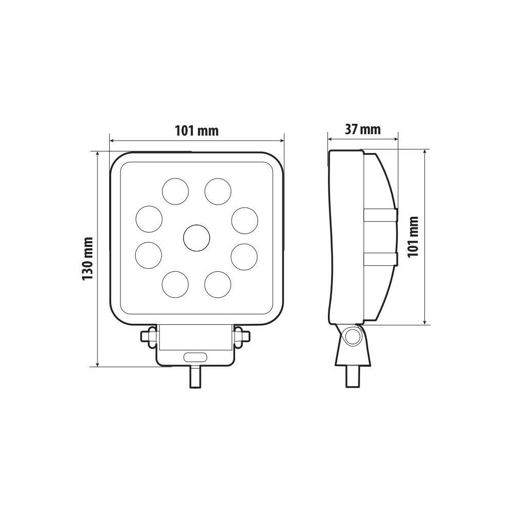 ΠΡΟΒΟΛΕΑΣ ΕΡΓΑΣΙΑΣ WL-30 10/30V 15W 1500lm 6.000k 9LED COMBO (ΔΙΑΘΛΑΣΗΣ) ΤΕΤΡΑΓΩΝΟΣ 130x110mm LAMPA - 1 τεμ. - Image 5