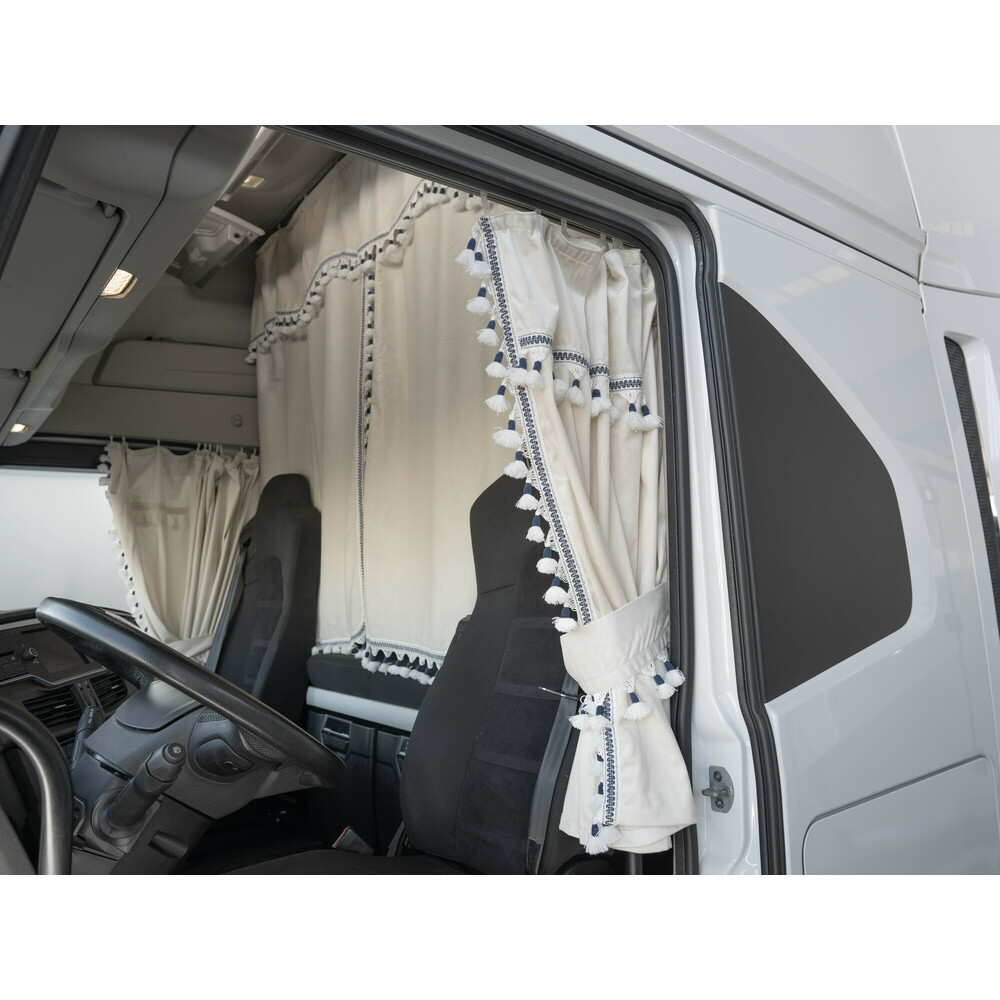 ΚΟΥΡΤΙΝΕΣ ΝΤΑΛΙΚΑΣ LUXURY PRO CABIN ΚΡΕΜ / ΜΠΛΕ ΣΕΤ LAMPA - 8 ΤΕΜ. - Image 5