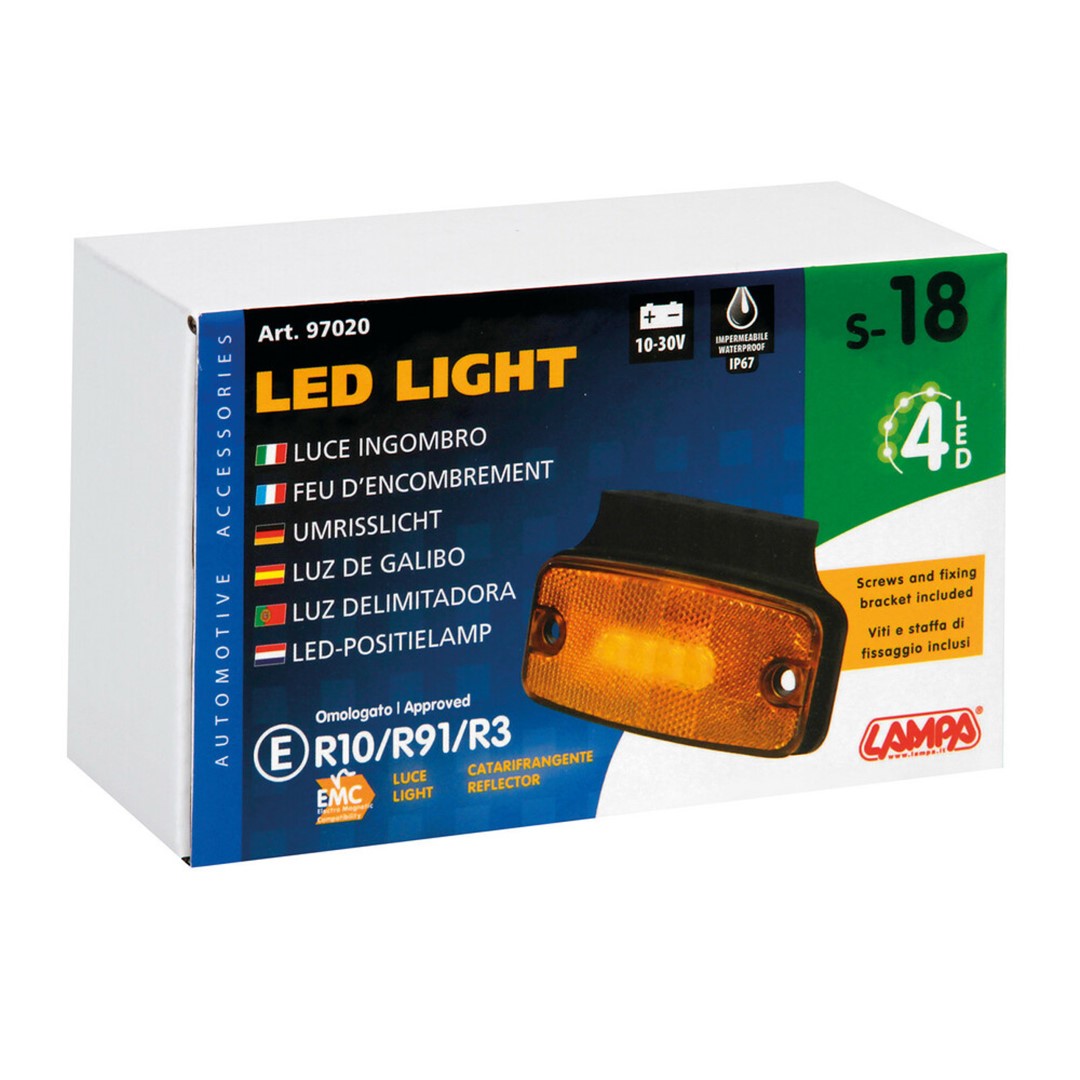 ΦΩΣ ΟΓΚΟΥ S18 2 LED ΠΟΡΤΟΚΑΛΙ 10/30V ΜΕ ΑΝΑΚΛΑΣΤΗΡΑ (114x54 mm) -1ΤΕΜ. - Image 3