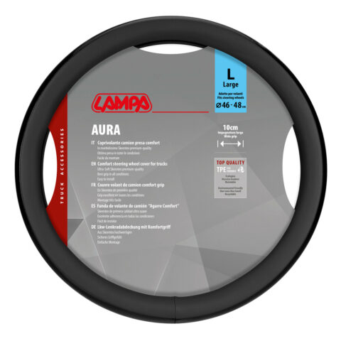 Lampa - Κάλυμμα Τιμονιού Φορτηγού Aura Skeentex Μαύρο Μέγεθος L Ø46–48cm Ultra-Soft