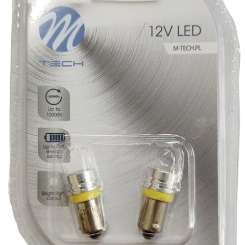 T4W 12V 1W BA9s (ΜΙΝΙΟΝ) LED 1xHP ΚΙΤΡΙΝΗ BLISTER M-TECH -2ΤΕΜ.