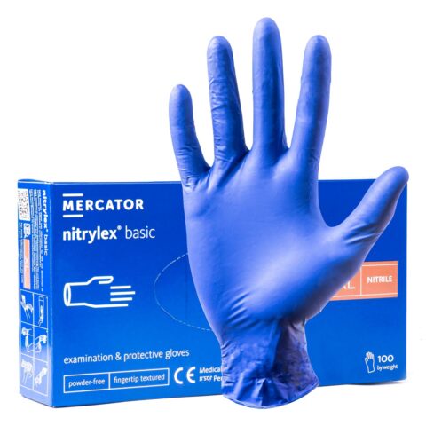 Amio - ΓΑΝΤΙΑ ΝΙΤΡΙΛΙΟΥ MERCATOR NITRYLEX BASIC ΣΕ ΜΠΛΕ ΧΡΩΜΑ X-LARGE (XL) - 100 ΤΕΜ. (MER02959/AM)