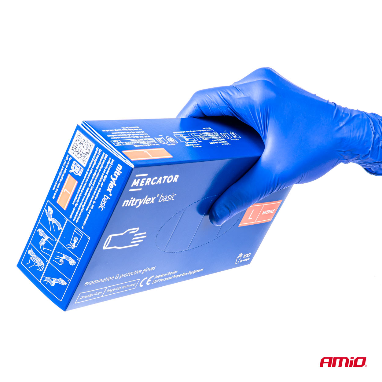 Amio - ΓΑΝΤΙΑ ΝΙΤΡΙΛΙΟΥ MERCATOR NITRYLEX BASIC ΣΕ ΜΠΛΕ ΧΡΩΜΑ X-LARGE (XL) - 100 ΤΕΜ. (MER02959/AM) - Image 5