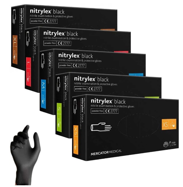 Amio - ΓΑΝΤΙΑ ΝΙΤΡΙΛΙΟΥ MERCATOR NITRYLEX BASIC ΣΕ ΜΑΥΡΟ ΧΡΩΜΑ LARGE (L) - 100 Τεμ. (MER13429/AM) - Image 2