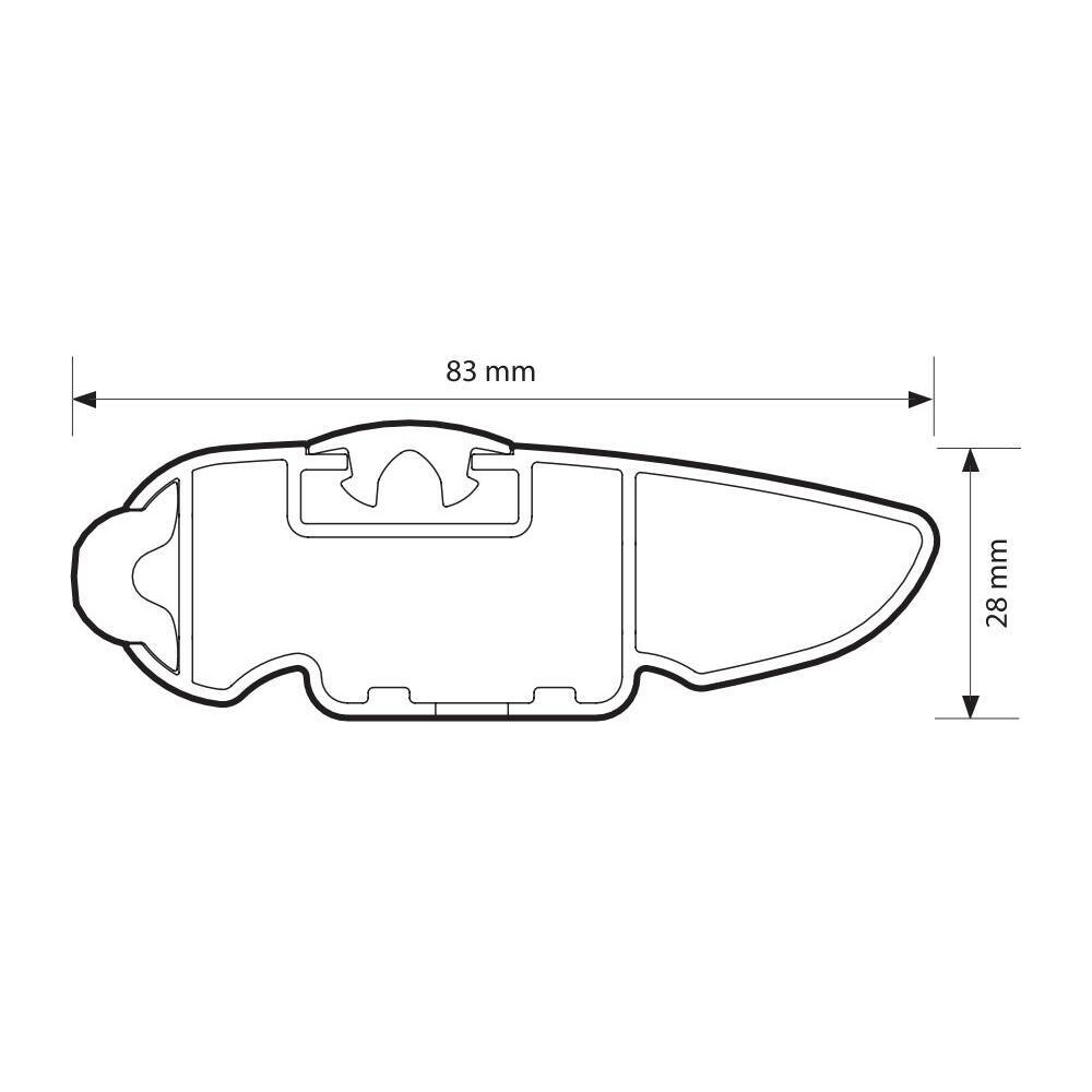 Nordrive - Μπάρα οροφής αλουμινίου ασημί 124cm Silenzio CX Origine System (Origine/Standard/Flush Railing) - 1 τεμ. (L.N15411) - Image 5