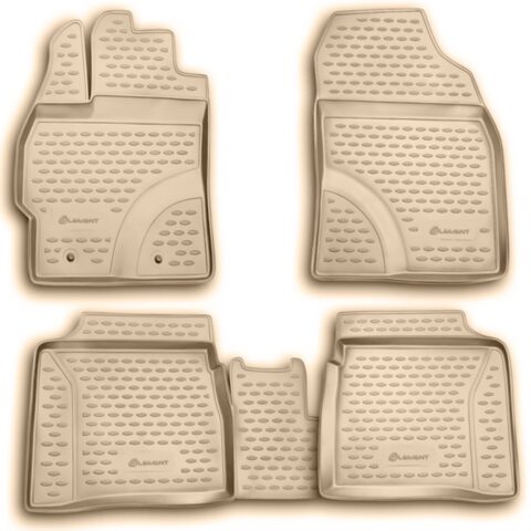 ΠΑΤΑΚΙΑ ΣΕ ΣΚΑΦΗ TPE ΛΑΣΤΙΧΟ ΓΙΑ TOYOTA PRIUS 10/2009-2015  ΣΕ ΜΠΕΖ ΧΡΩΜΑ NOVLINE - 4 ΤΕΜ.