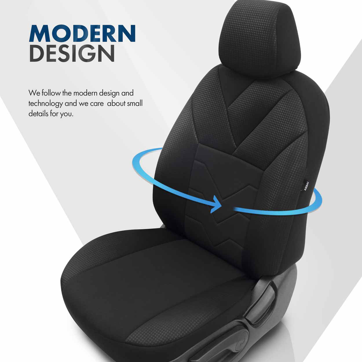 Amio - Καλύμματα Καθισμάτων OTOM Ruby 1202 Grey/Black σε Μαύρο/Σκούρο Γκρι Λινό και Δερματίνη για Μπροστινά και Πίσω Καθίσματα με 5 Προσκέφαλα - 1 σετ. (OT77345/AM) - Image 5