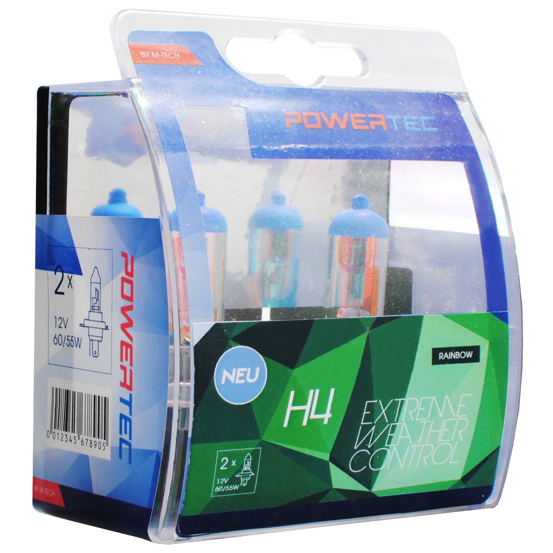 H4 ΛΑΜΠΑ 12V 60/55W P43t POWERTEC RAINBOW EXTREME WEATHER CONTROL M-TECH - 2 ΤΕΜ. - Image 2