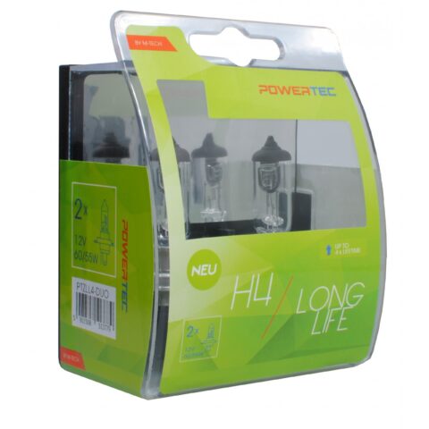 H4 12V 60/55W P43t POWERTEC LONG LIFE ΑΛΟΓΟΝΟΥ 2ΤΕΜ.