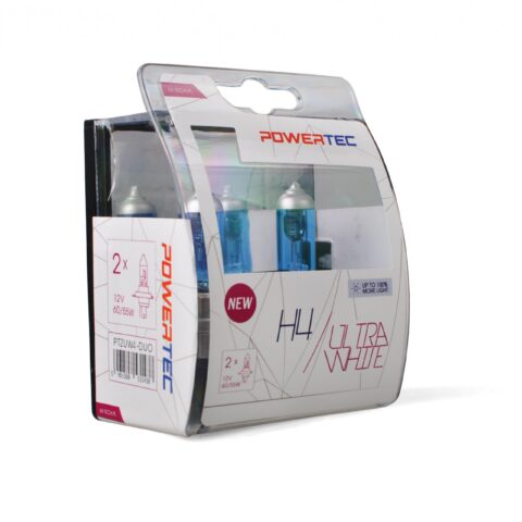 H4 12V 60/55W P43t-38 POWERTEC ULTRA WHITE 2ΤΕΜ. M-TECH