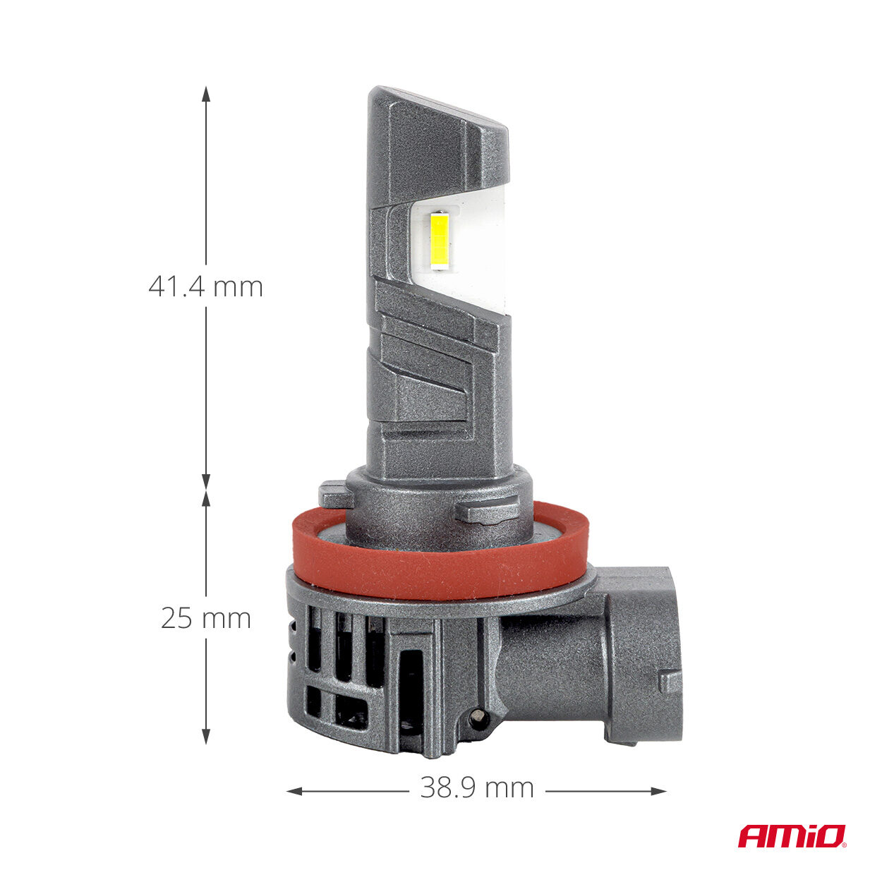 Amio – Λαμπτήρες Leds H11 18W 2700lm 6000K 9-18V με Έγκριση Τύπου R37 E-Mark Plug & Play FAN, προσφέρουν ψυχρό λευκό φως και νόμιμη οδήγηση – 2 Τεμ. (05120/AM) - Image 8